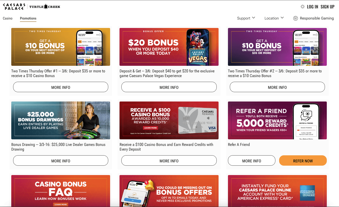 Caesars Palace promotions