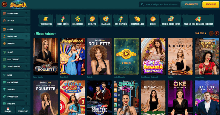 Spinanga Casino en direct