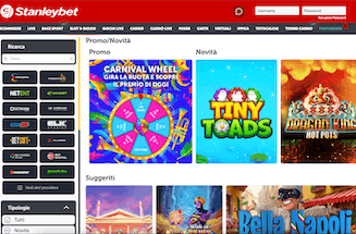 screenshot della sezione slot del casino online stanleybet