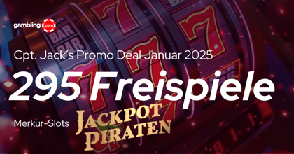 Jackpotpiraten Promo Deal Januar 2025: 295 Merkur Freispiele