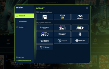 AllSpins Casino Depositing Money