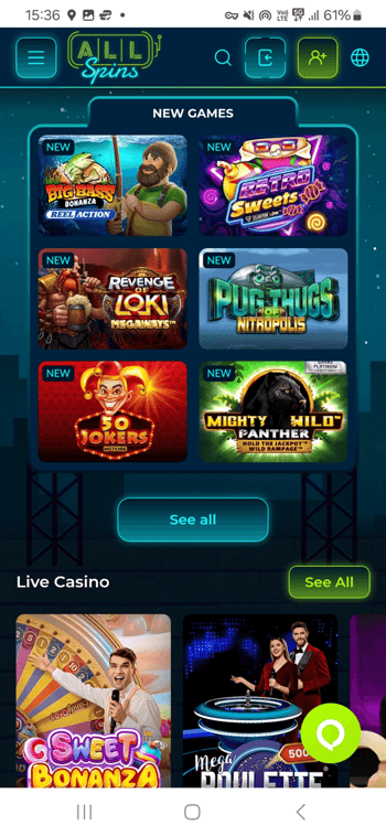 AllSpins Casino Mobile App_Site