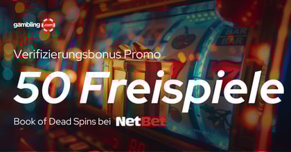 NetBet Verifizierungsbonus Promo: 50 Freispiele bei Book of Dead