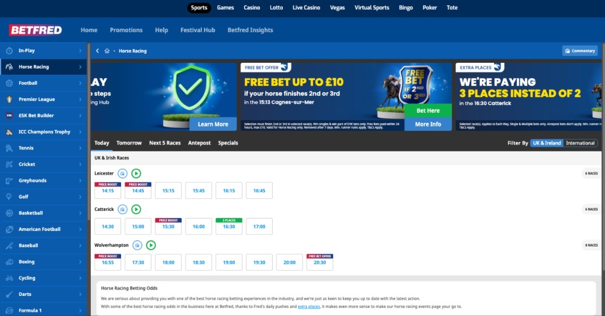 Betfred Racing Features