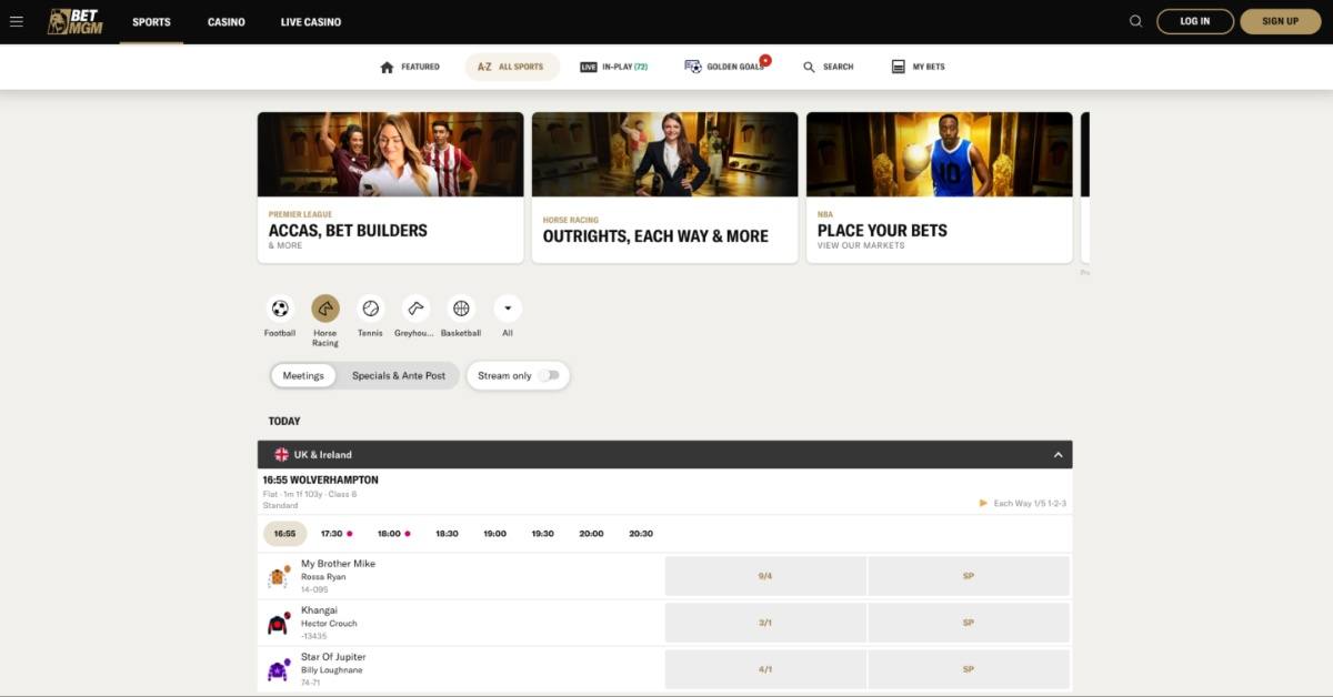 Betway Racing Features