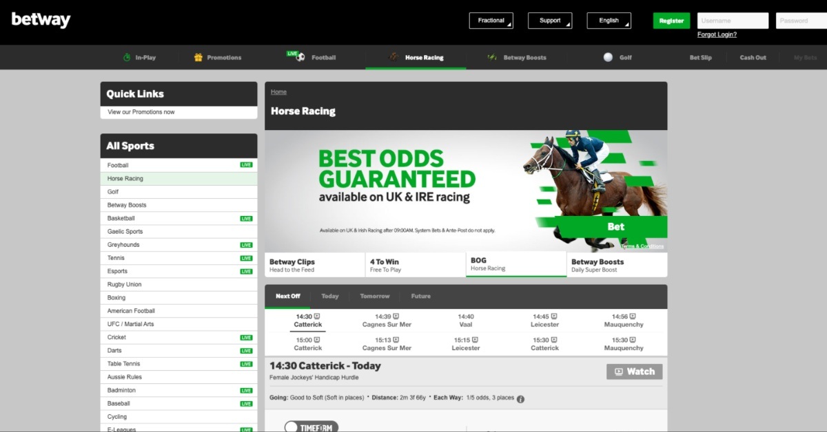 Betway Racing Features