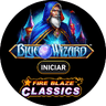 Blue Wizard slot logo by Playtech