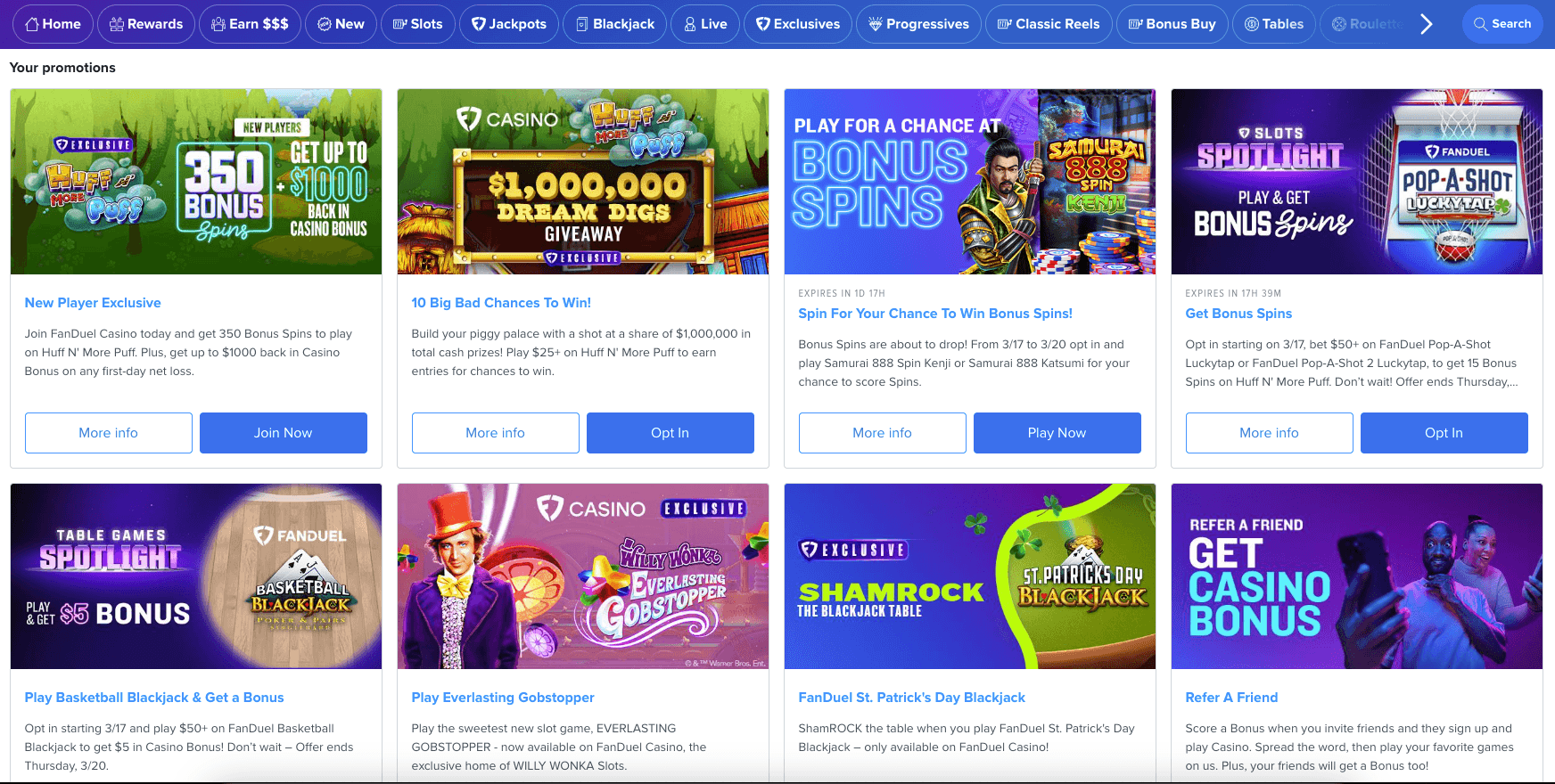 FanDuel casino promos