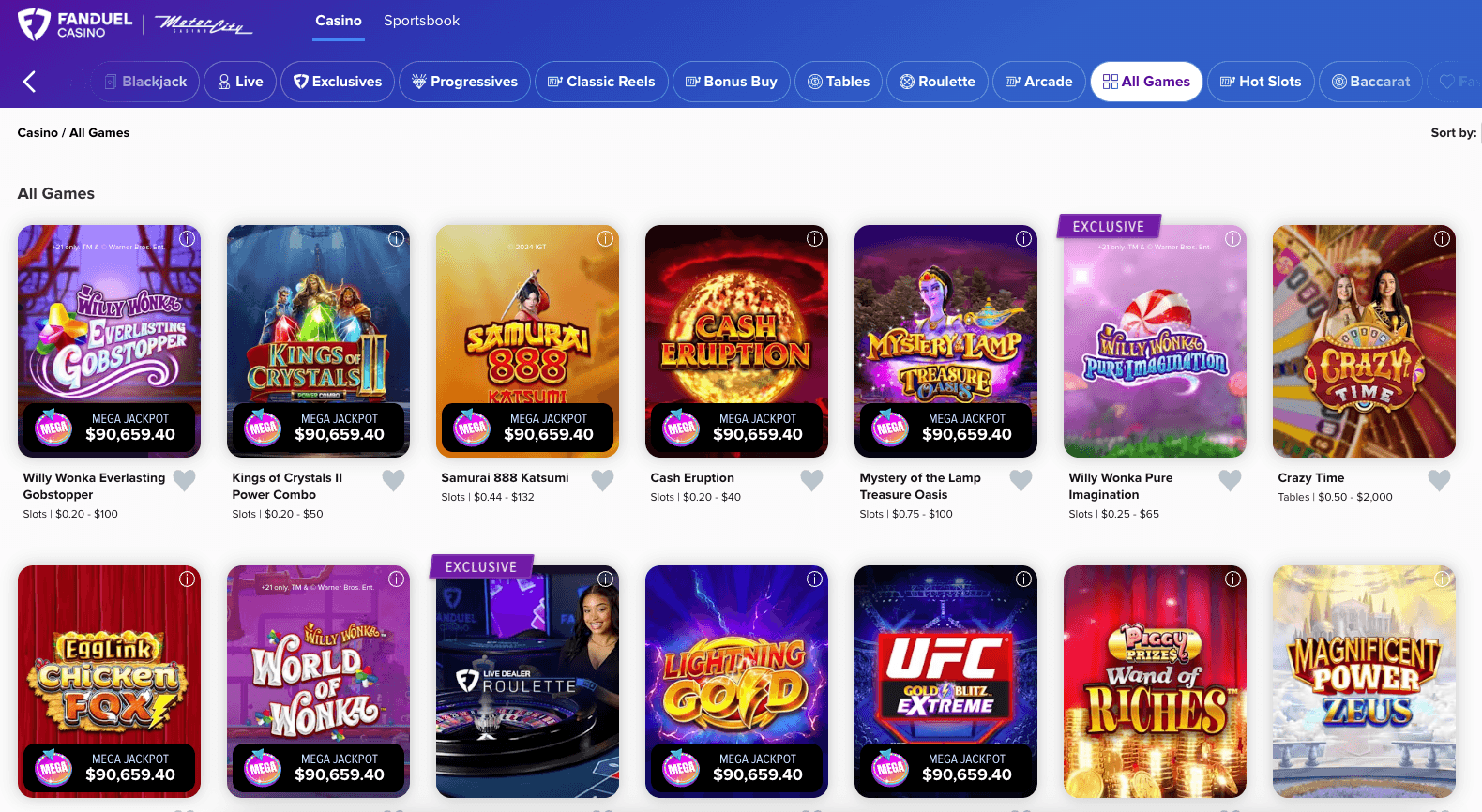 FanDuel casino games