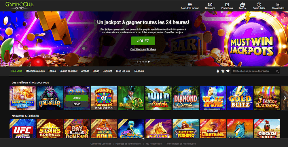 Gaming Club Casino Jeux de casino