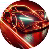 black racecar against red background