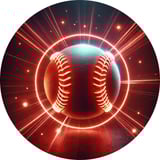Baseball on a red and black glowing background