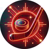 red and black hockey stick and puck