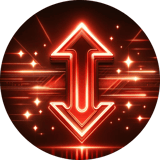 red up and down arrow