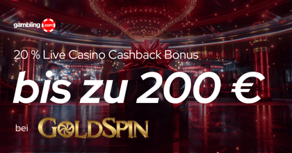 GoldSpin bietet tägliche 20 % Cashback-Aktion für Live-Roulette-Spieler