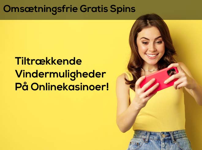 pige med computer, billedteksten er gratis spins uden omsætningskrav