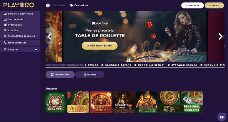 Playoro Casino en direct