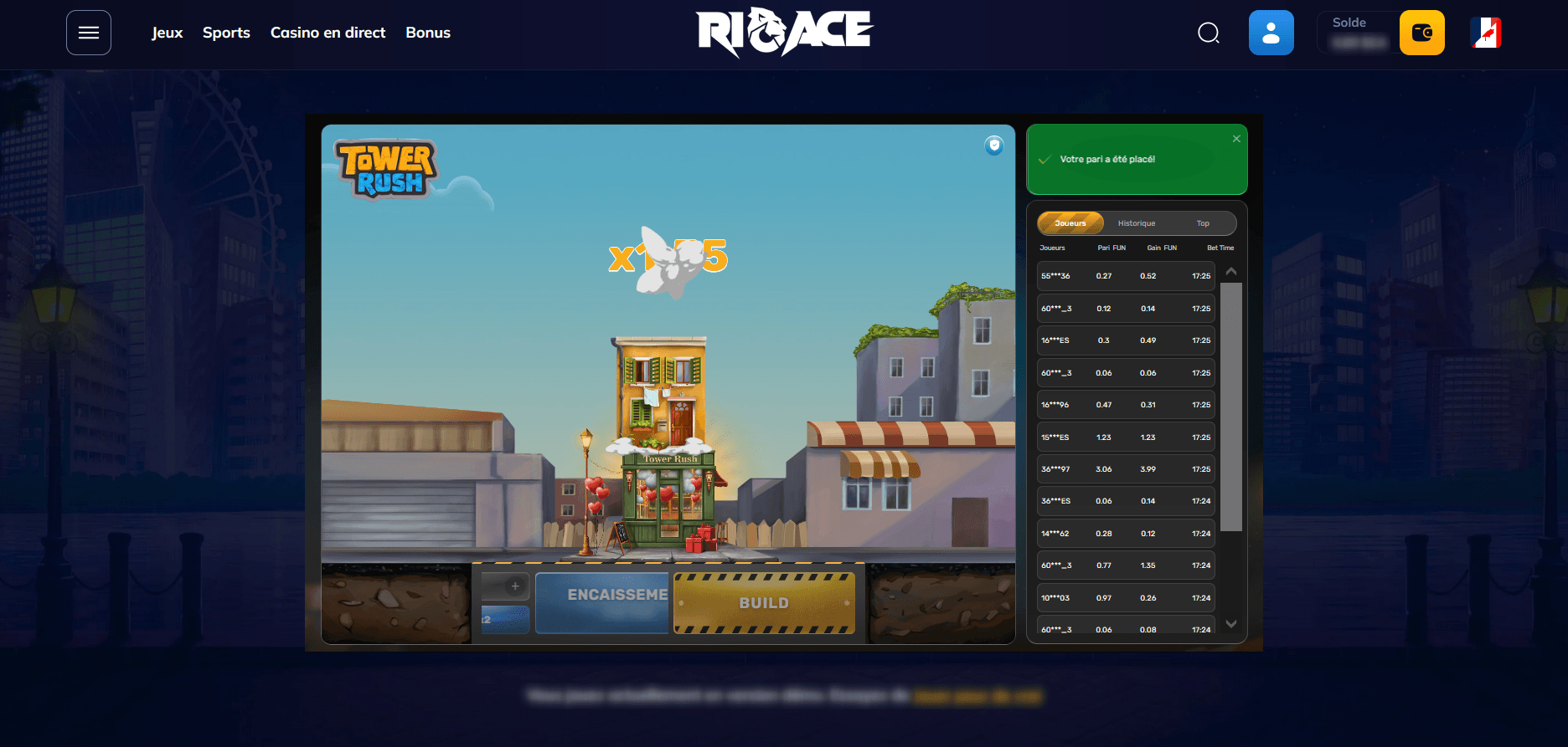 RioAce Jeu Favori