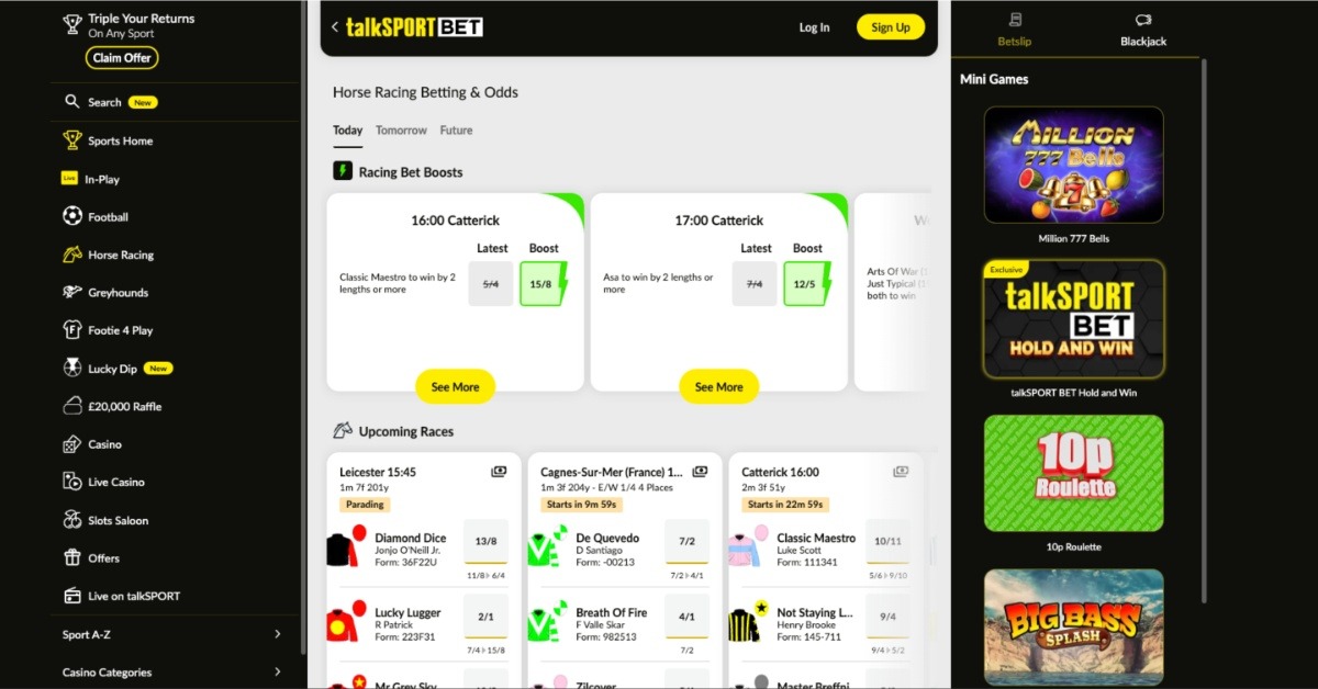 talkSPORT BET Racing Features