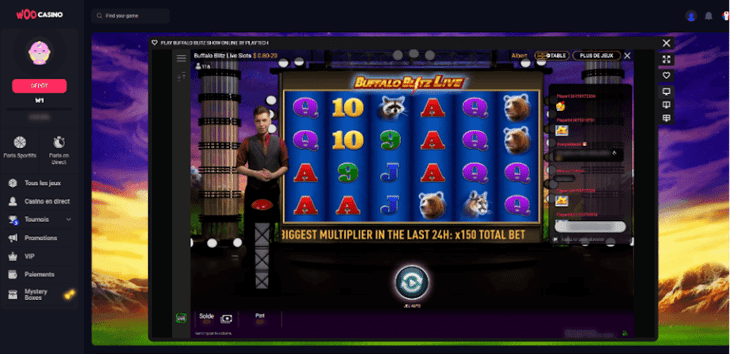 Woo Casino jeu favori